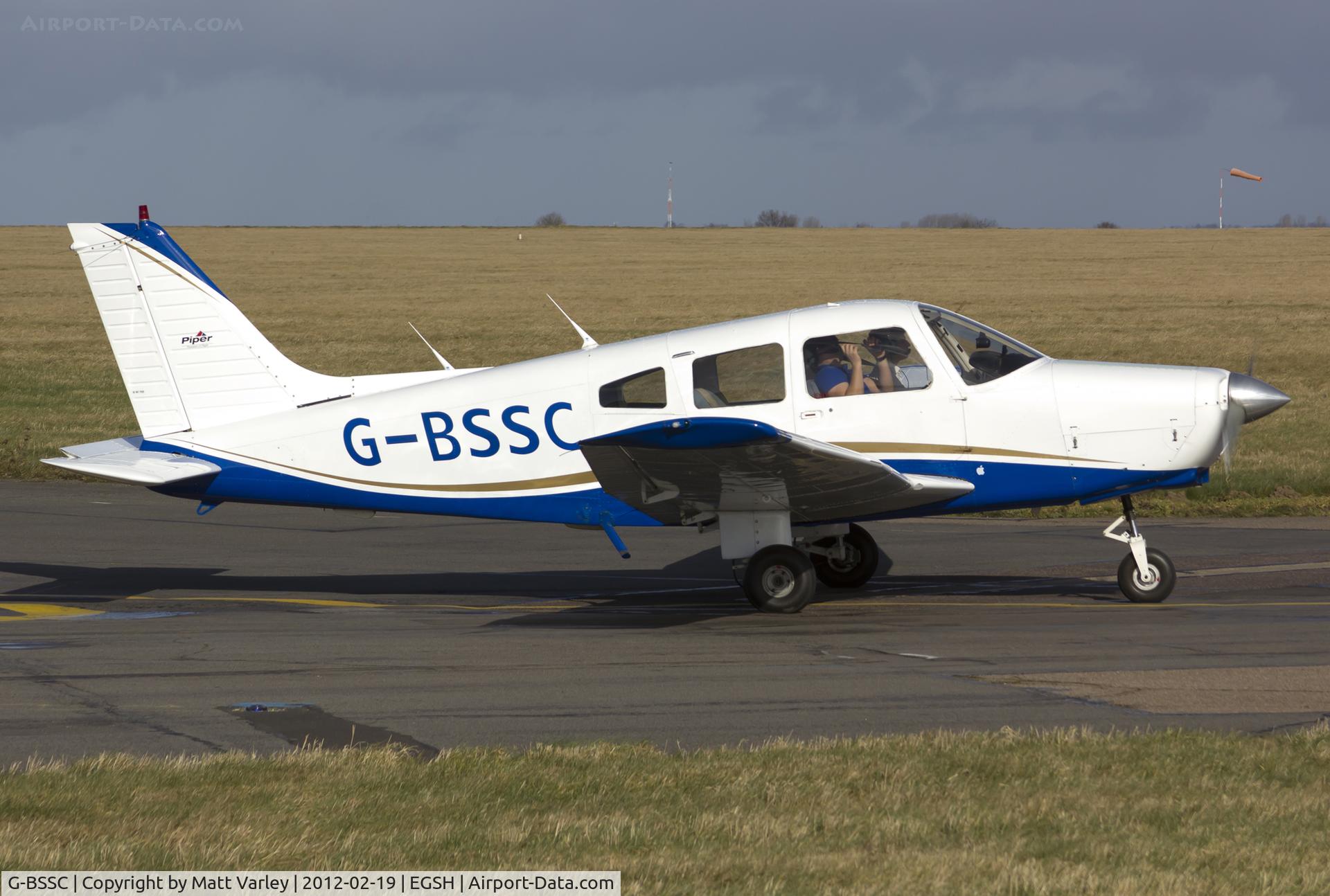 G-BSSC, 1982 Piper PA-28-161 Warrior ll C/N 28-8216176, Taxiing away from SaxonAir.