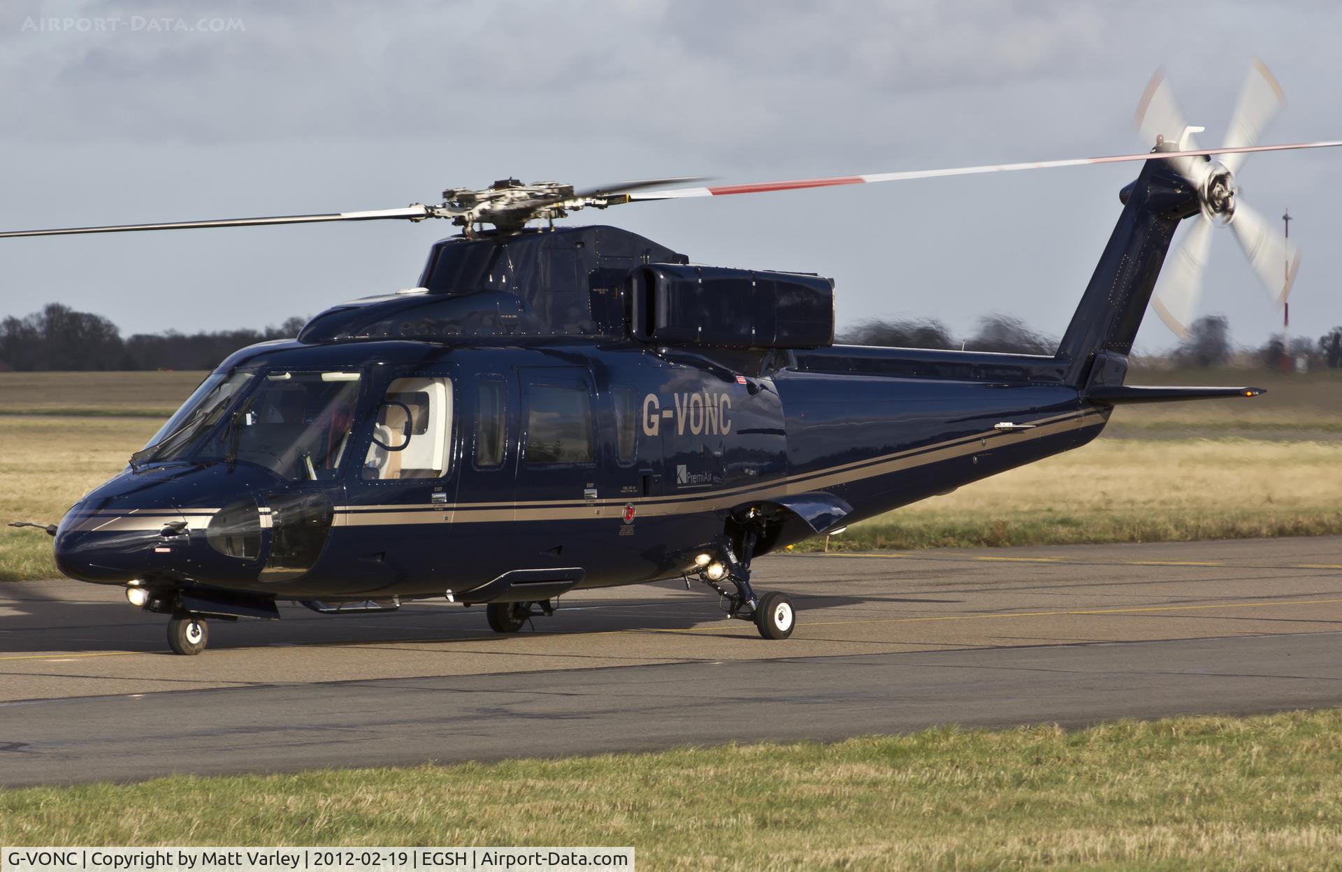 G-VONC, 1989 Sikorsky S-76B C/N 760354, Arriving at SaxonAir.