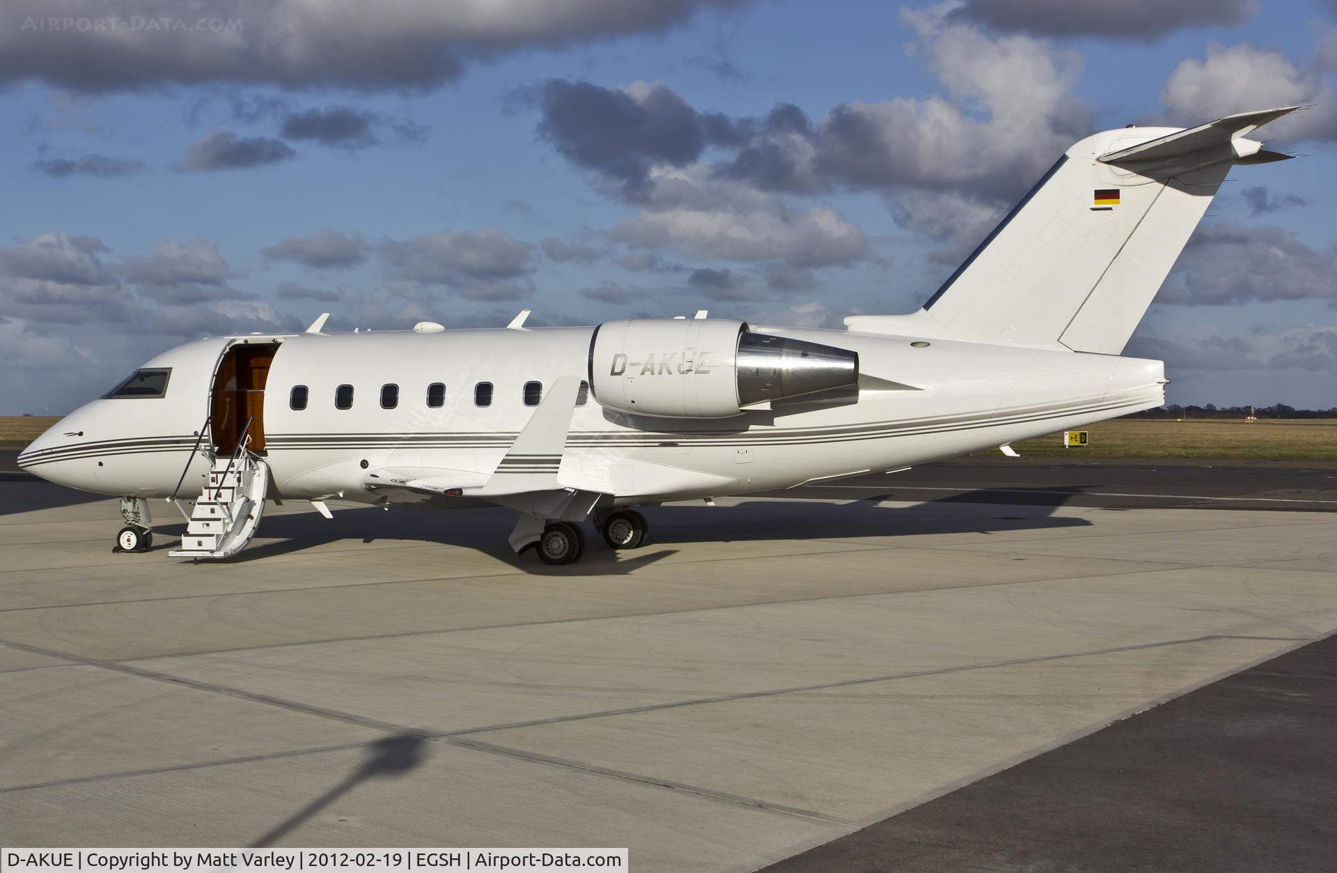 D-AKUE, 1995 Canadair Challenger 601-3R (CL-600-2B16) C/N 5173, Sat on stand at SaxonAir