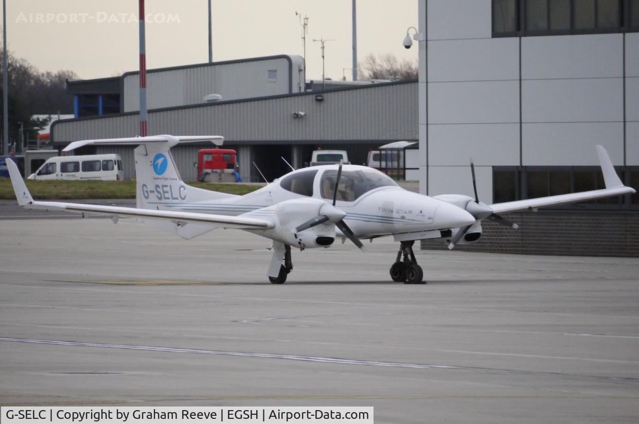 G-SELC, 2005 Diamond DA-42 Twin Star C/N 42.032, Parked at Norwich.