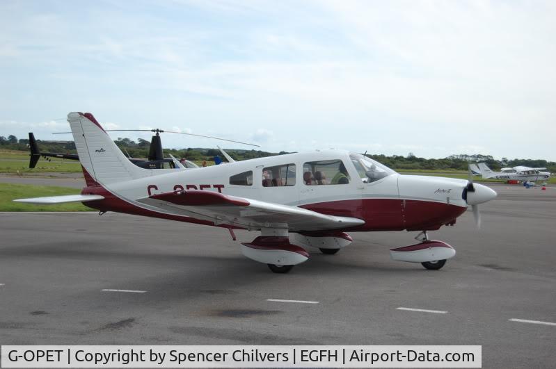 G-OPET, 1975 Piper PA-28-181 Cherokee Archer II C/N 28-7690067, G-OPET Leaving Pumps, Looking for parking