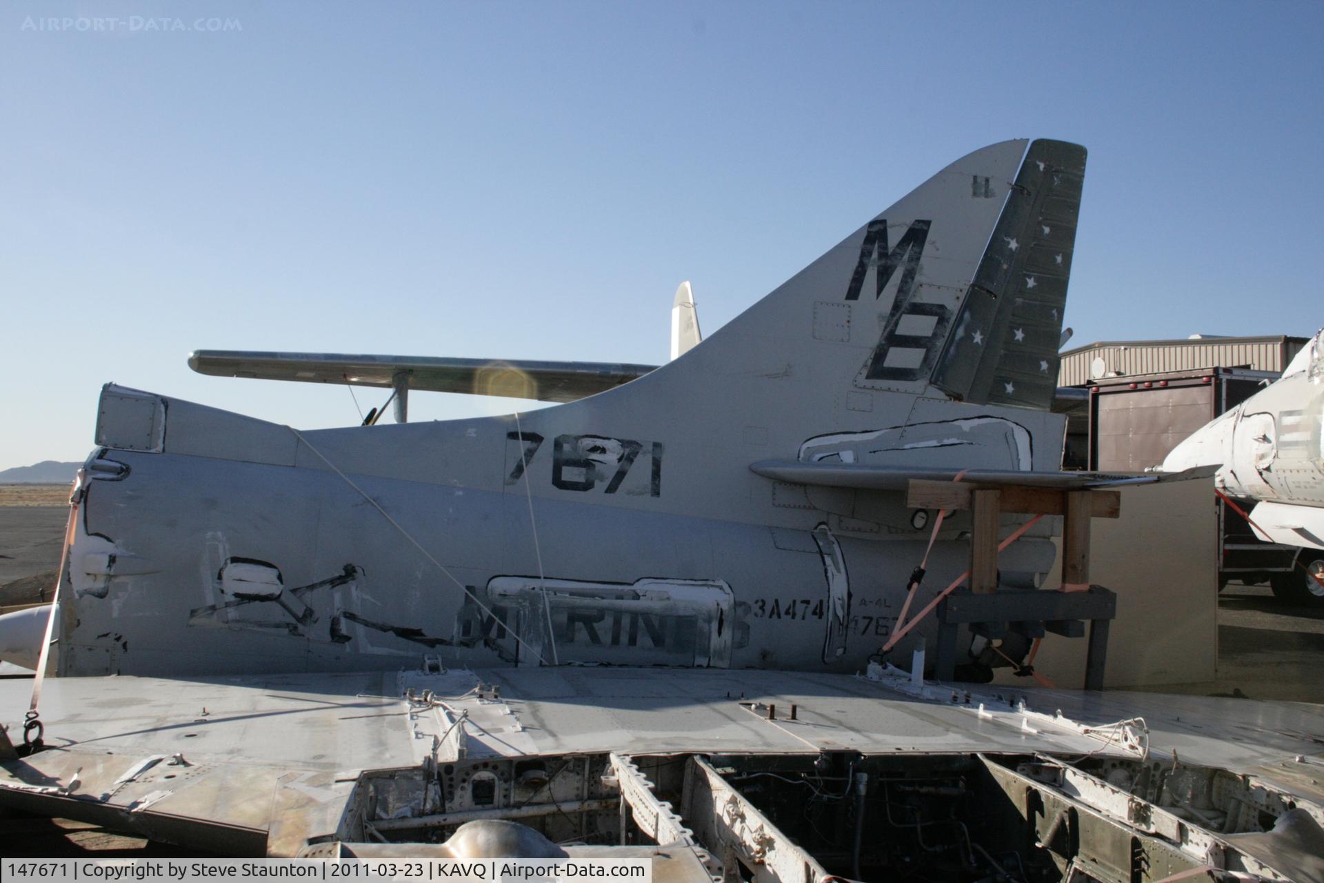 147671, Douglas A-4L Skyhawk C/N 12435, Taken at Avra Valley Airport, in March 2011 whilst on an Aeroprint Aviation tour