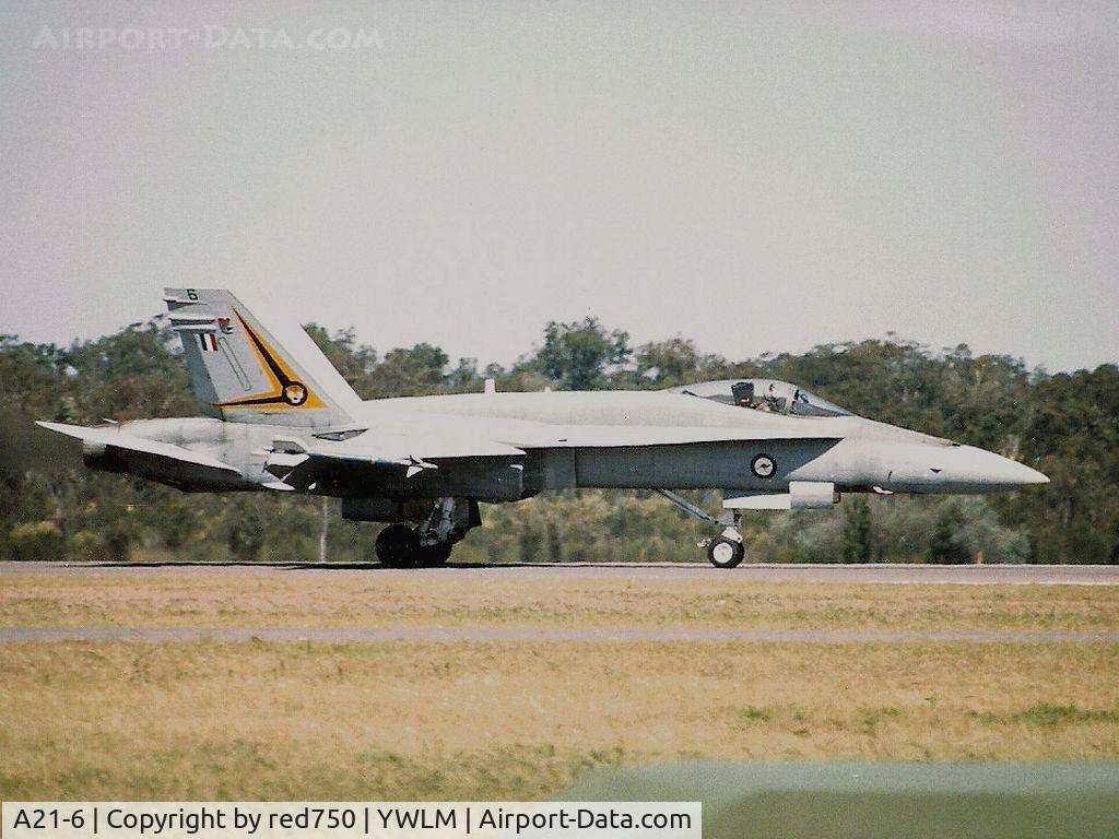 A21-6, 1986 McDonnell Douglas F/A-18A Hornet C/N 287/AF-06, Photograph by Edwin van Opstal with permission. Scanned from a color print.
