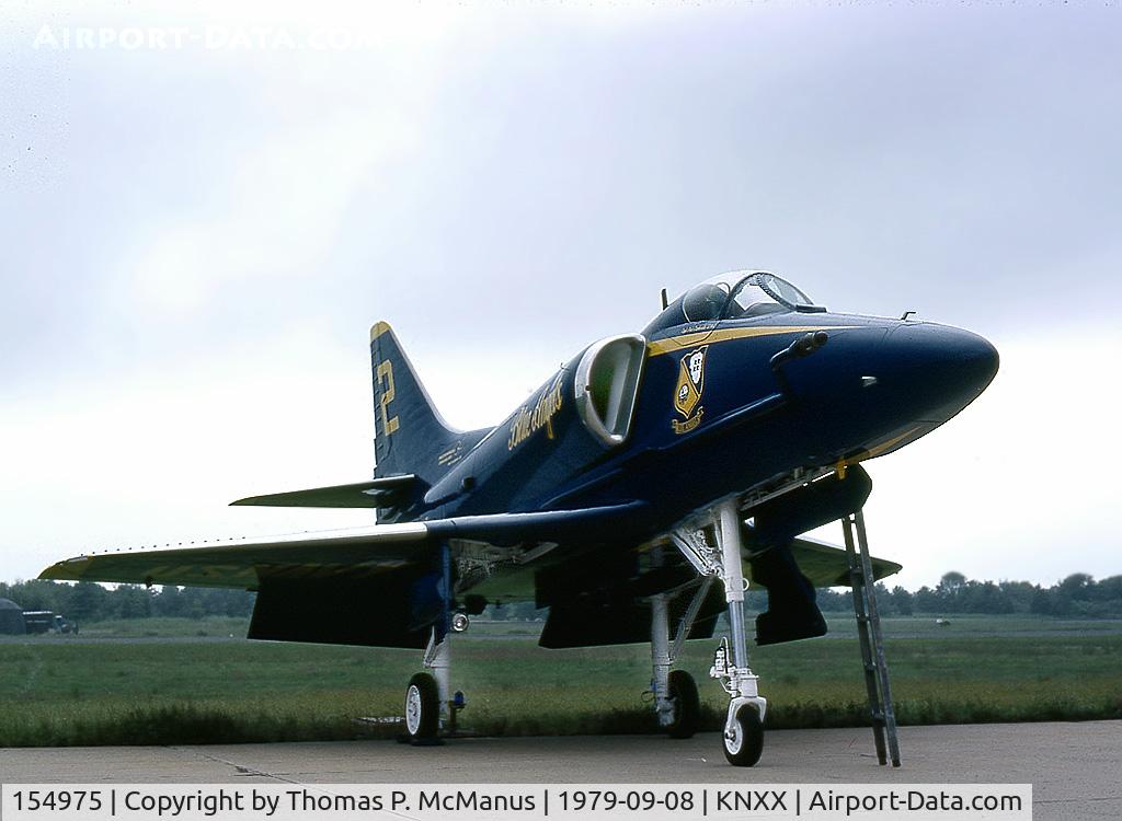 154975, Douglas A-4F Skyhawk C/N 13791, Photographed displaying #2, while on display at NAS Willow Grove, PA, 08 September 1979.  (35mm Ektachrome 64.)