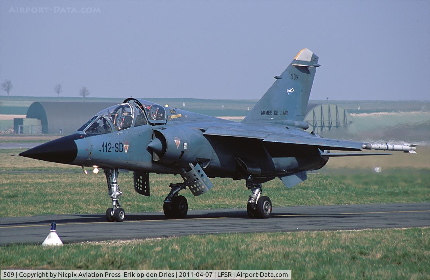 509, Dassault Mirage F.1B C/N XK-10, Mirage F-1B 509 taxiing with dive breaks open