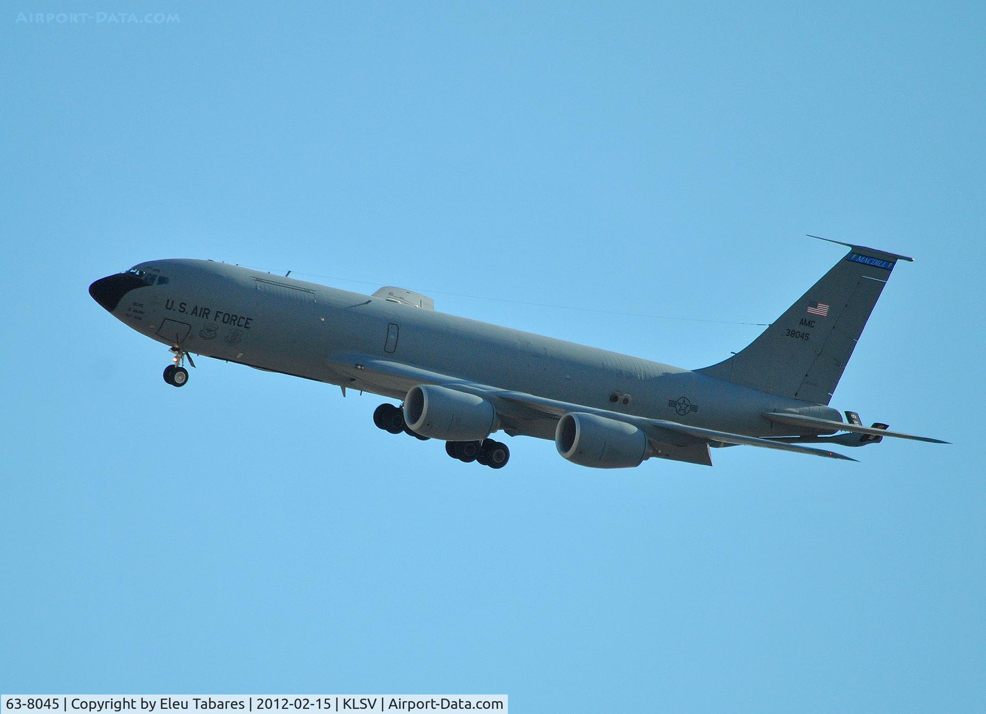 63-8045, 1963 Boeing KC-135R Stratotanker C/N 18662, Taken over Nellis Air Force Base, Nevada.