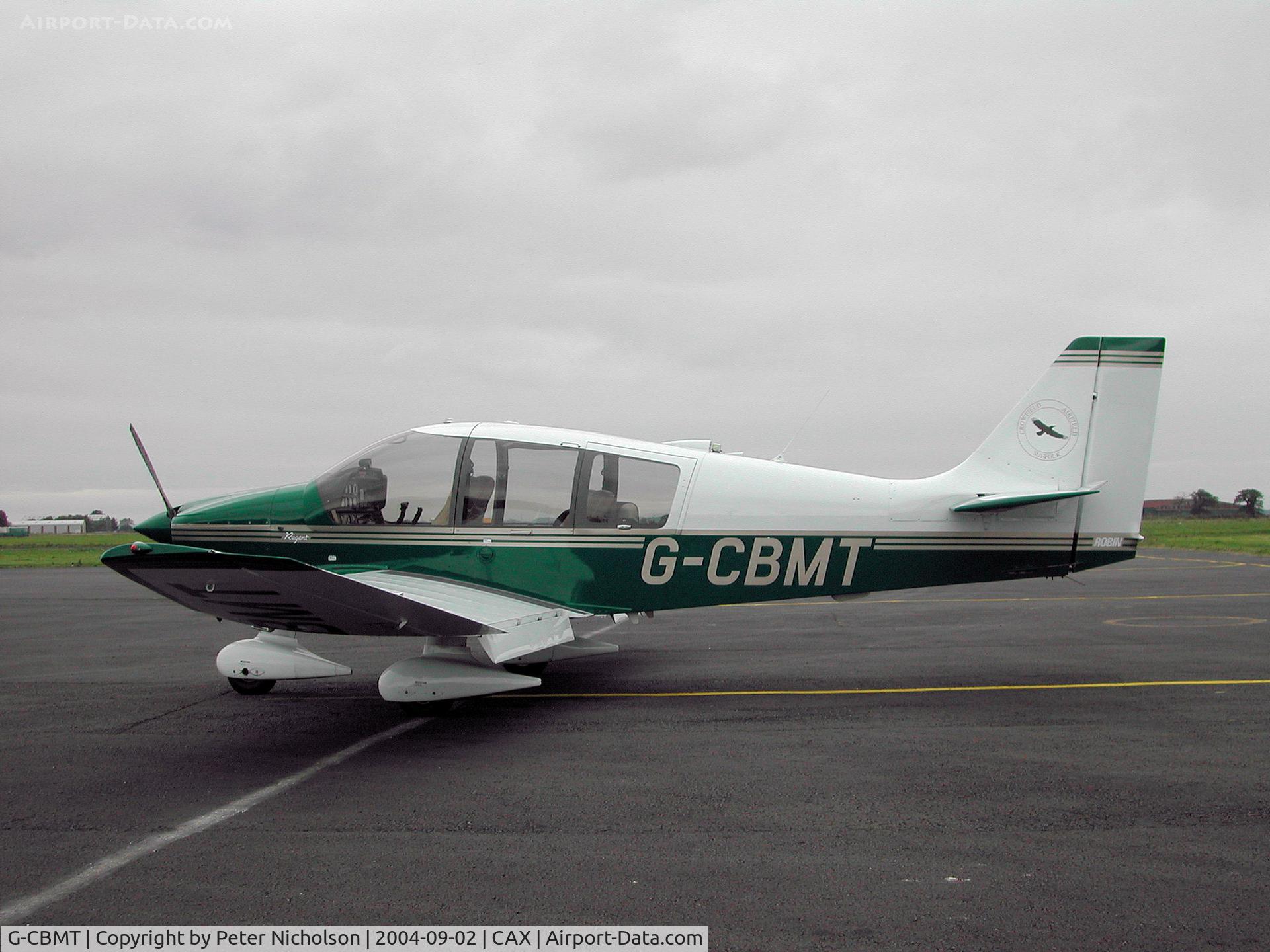 G-CBMT, 2002 Robin DR-400-180 Regent Regent C/N 2538, Robin Regent visiting Carlisle in September 2004.