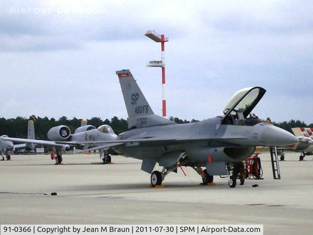 91-0366, 1991 General Dynamics F-16C Fighting Falcon C/N CC-64, SP  Spangdahlem AB  Germany