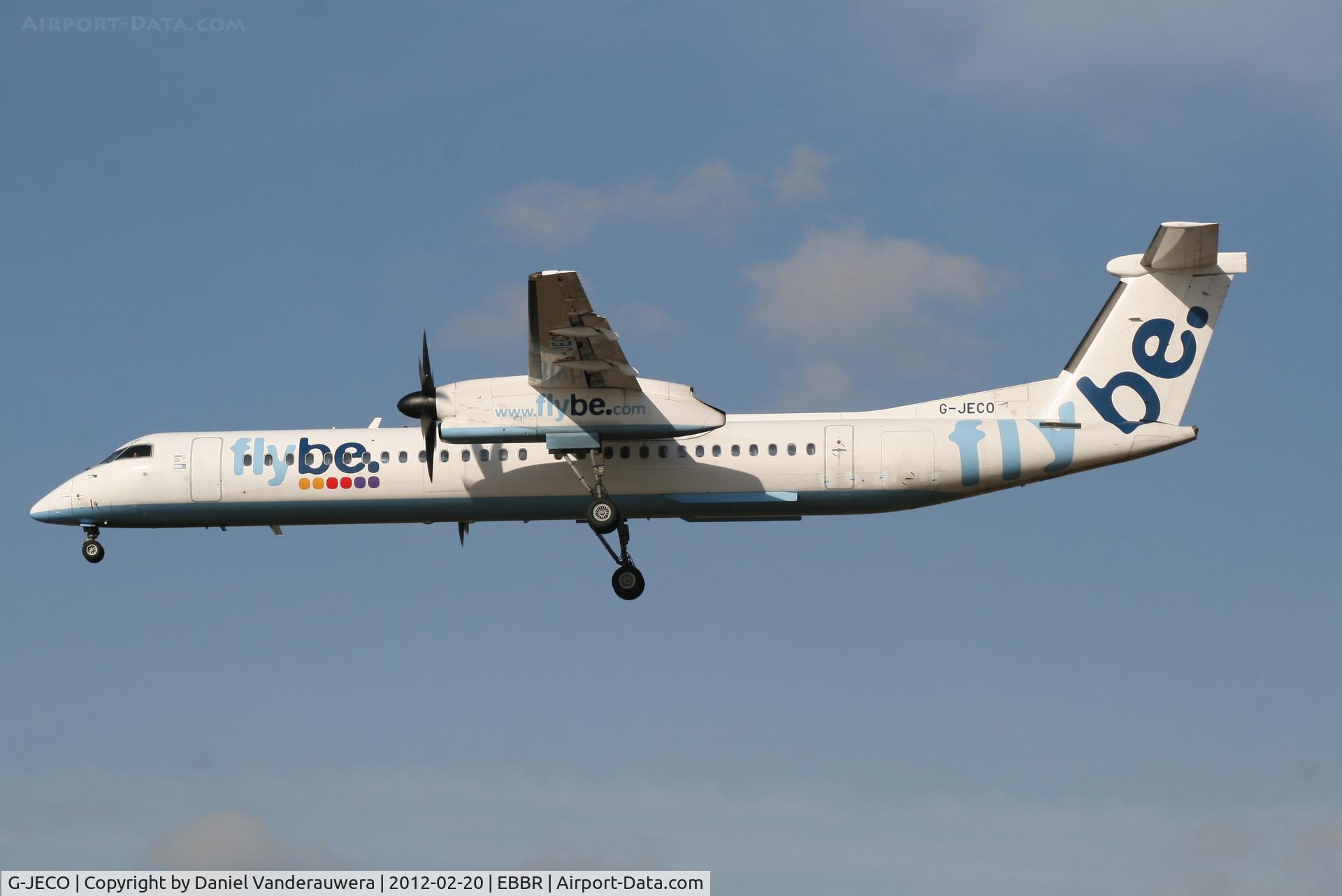 G-JECO, 2006 De Havilland Canada DHC-8-402Q Dash 8 C/N 4126, Arrival of flight BE1845 to RWY 25L