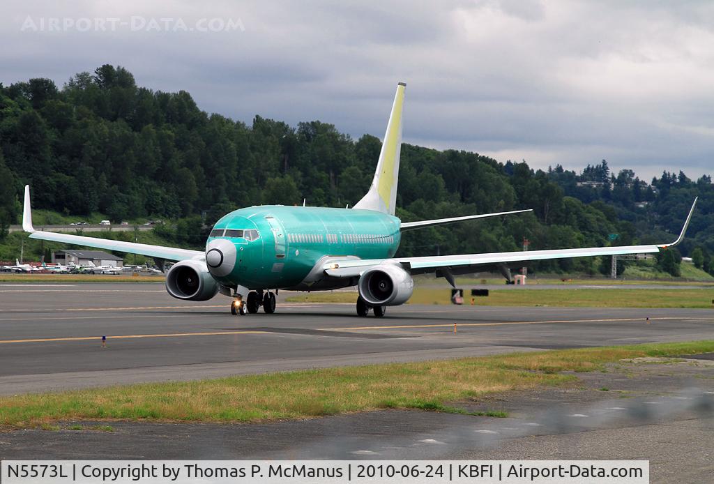 N5573L, 2003 Boeing 737-7Q8 C/N 29346, Newly minted Boeing 737-800, being test flown, 24 June 2010,  at Boeing Field (KBFI) Seattle, WA.