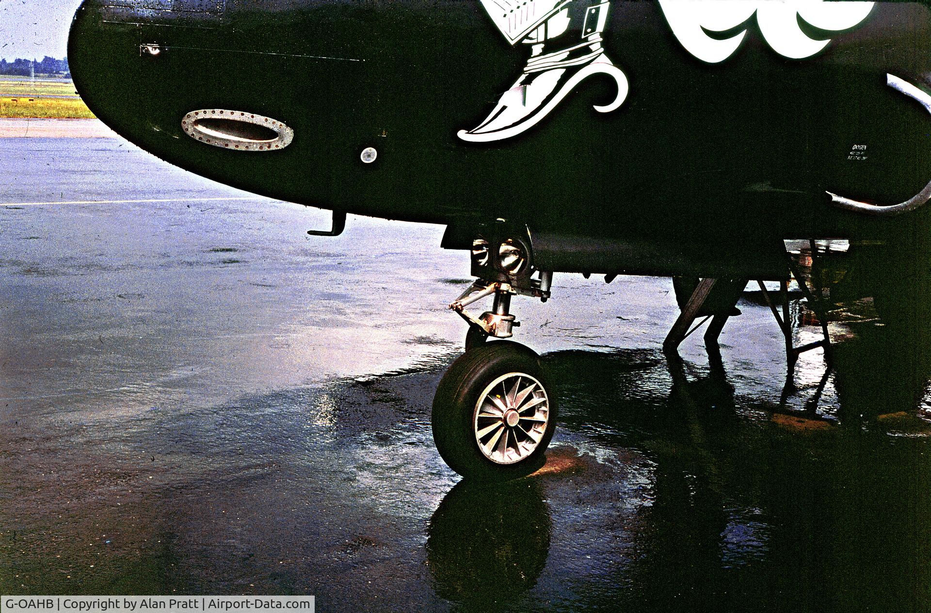 G-OAHB, 1954 Canadair CT-133 Silver Star 3 C/N T33-261, Aircraft in for refuelling sometime in 1970`s . Unable to give specific date.