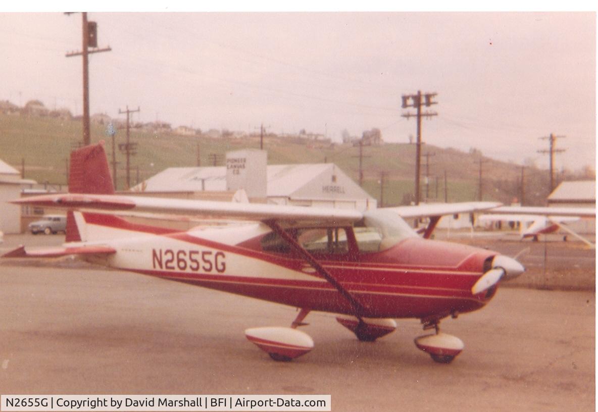N2655G, 1959 Cessna 182B Skylane C/N 51955, Photo taken about 1967 in front of Boeing Employees Flying Club. Seattle, Wash.