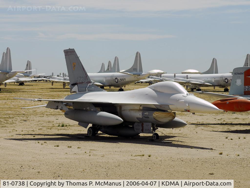 81-0738, 1981 General Dynamics F-16A Fighting Falcon C/N 61-419, Former New Jersey ANG F-16 