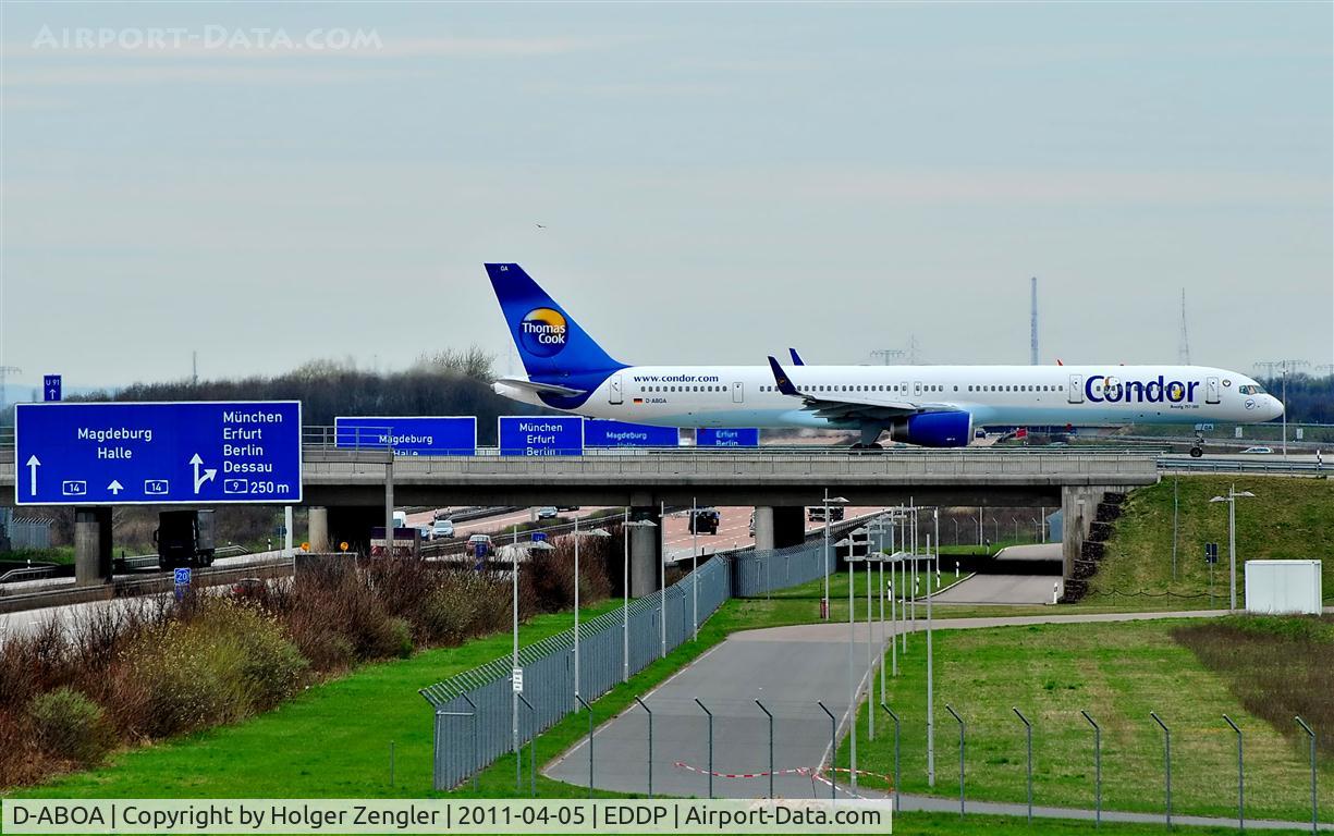 D-ABOA, 1998 Boeing 757-330 C/N 29016, On taxiway to rwy 08L......