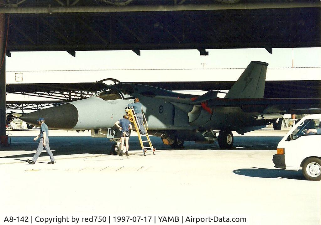A8-142, 1973 General Dynamics F-111C Aardvark C/N D1-18, Photograph by Edwin van Opstal with permission. Scanned from a color print. Retired from service, to go on display at RAAF Wagga Wagga.