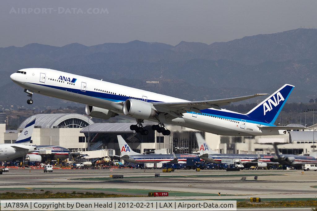 JA789A, 2010 Boeing 777-381/ER C/N 40687, ANA JA789A (FLT ANA5) departing RWY 25R en route to Narita Int'l (RJAA/NRT).