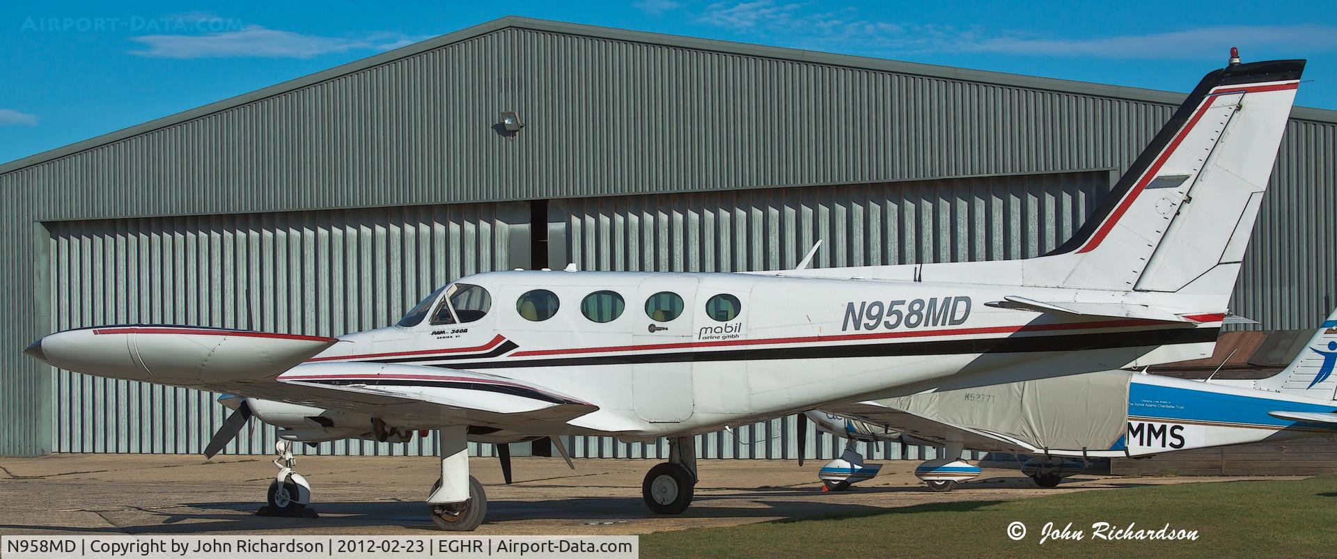 N958MD, Cessna 340A C/N 340A0734, Parked outside Maintenance