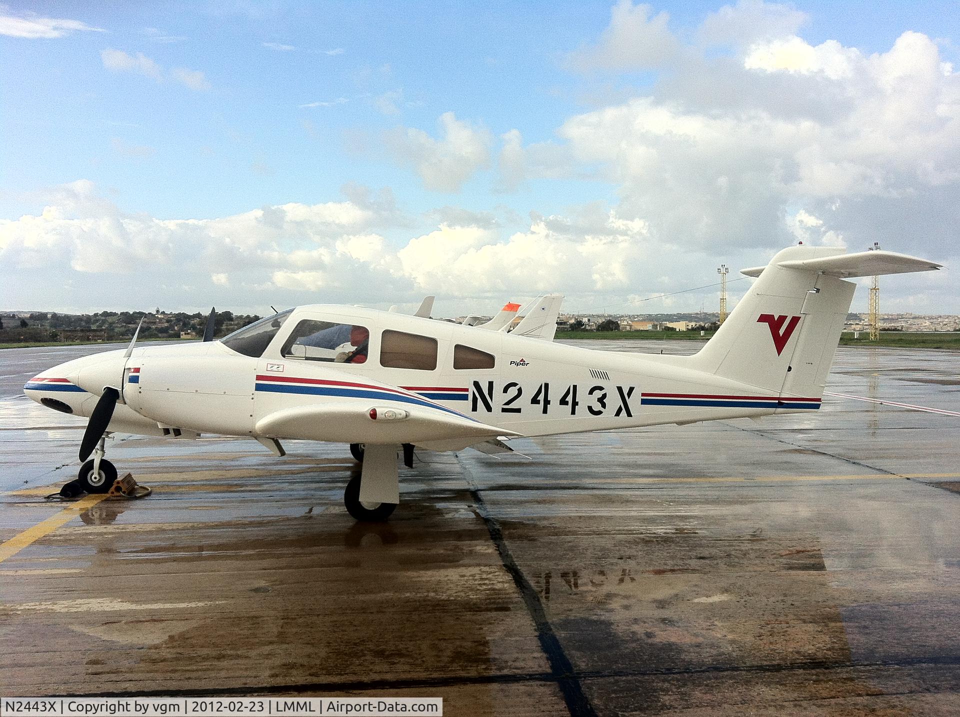 N2443X, Piper PA-44-180 Seminole C/N 4496302, Piper Seminole at Malta International Airport, Park 3 on a Ferry flight from USA to China