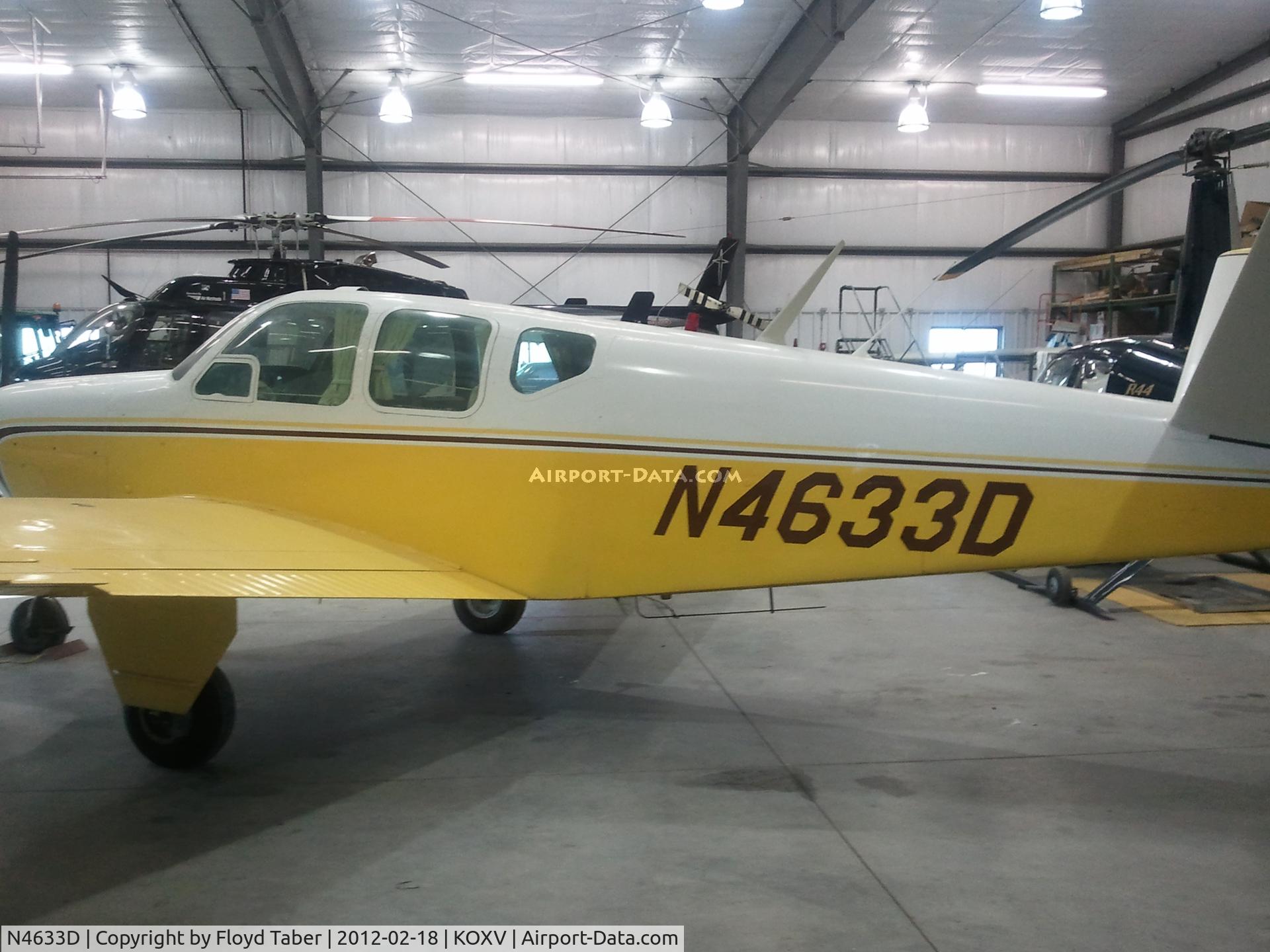 N4633D, 1956 Beech G35 Bonanza C/N D-4847, in for annual