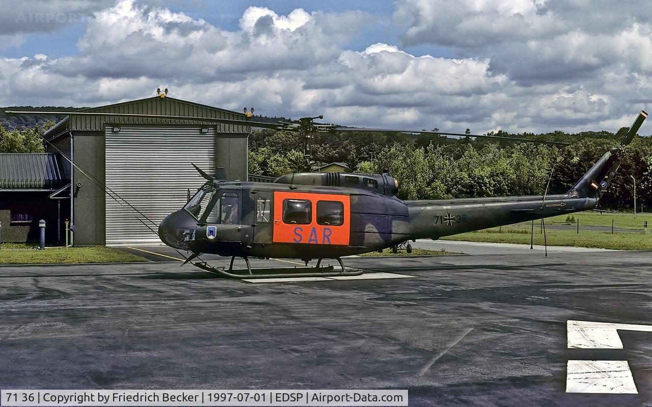 71 36, Bell (Dornier) UH-1D Iroquois (205) C/N 8196, SAR helicopter at Fliegerhorst Pferdsfeld