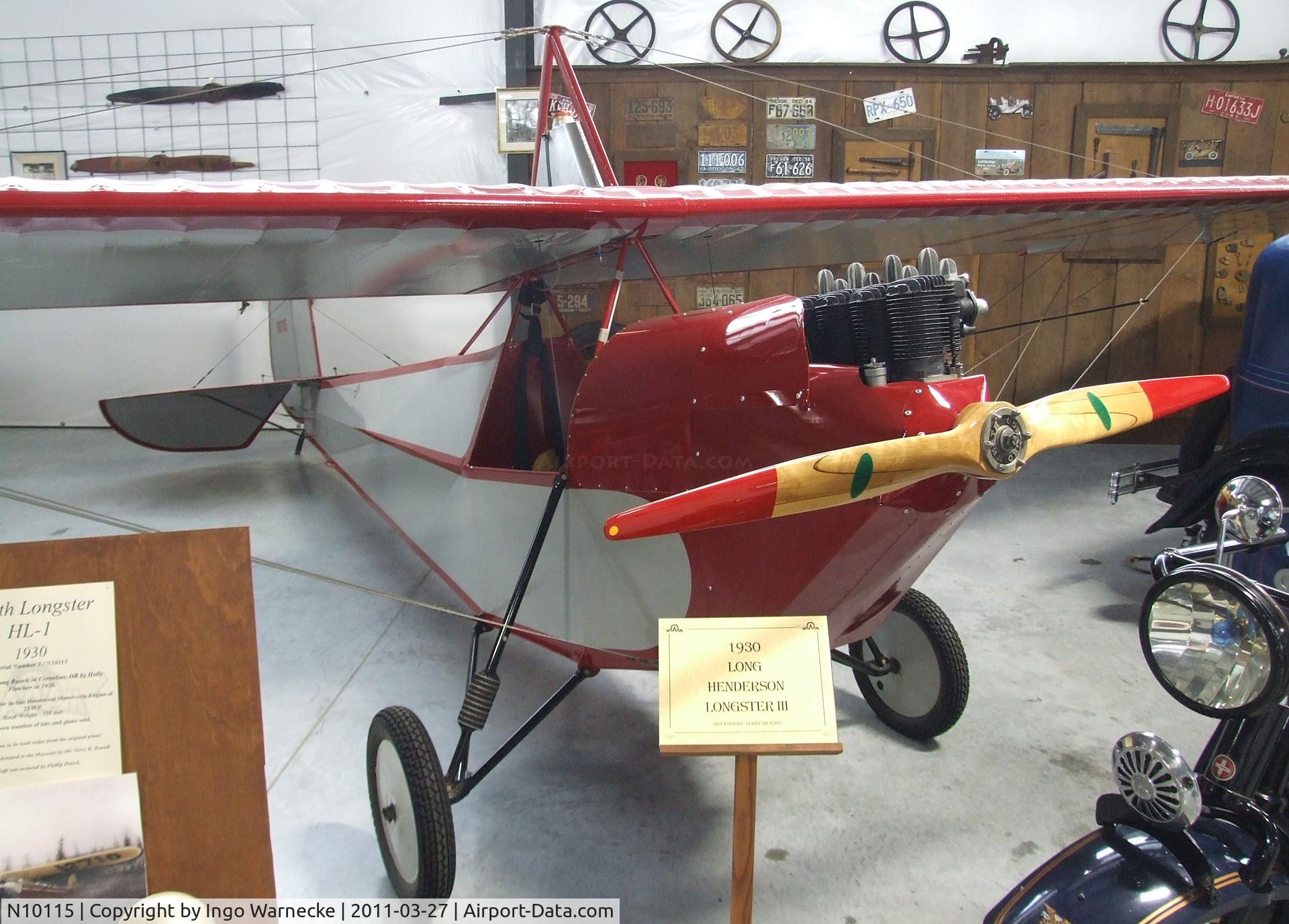 N10115, 1991 Long Longster III C/N 3, Long Henderson (E.H. Fletcher) Longster III at the Western Antique Aeroplane and Automobile Museum, Hood River OR