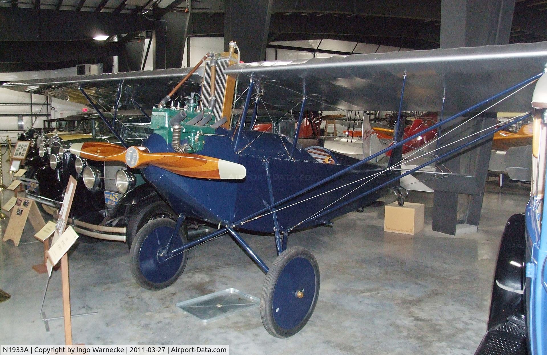 N1933A, Pietenpol Sky Scout C/N 007, Pietenpol (C.C. Wille) Sky Scout at the Western Antique Aeroplane and Automobile Museum, Hood River OR