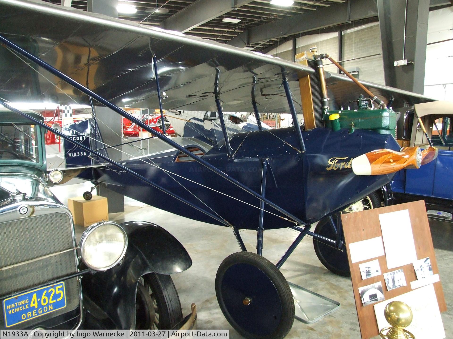 N1933A, Pietenpol Sky Scout C/N 007, Pietenpol (C.C. Wille) Sky Scout at the Western Antique Aeroplane and Automobile Museum, Hood River OR