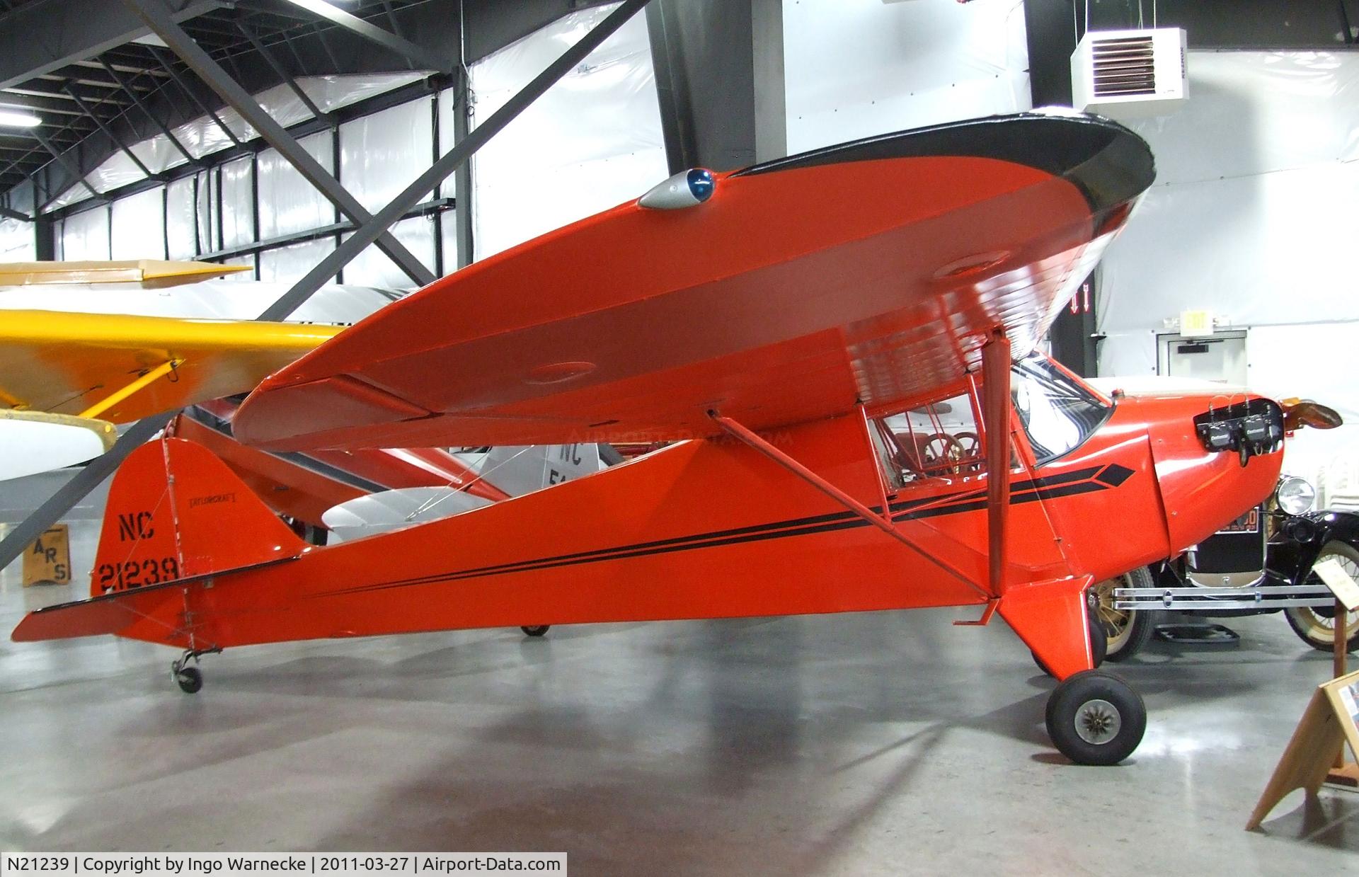 N21239, 1938 Taylorcraft BC-65 C/N 1029, Taylorcraft BC-65 at the Western Antique Aeroplane and Automobile Museum, Hood River OR