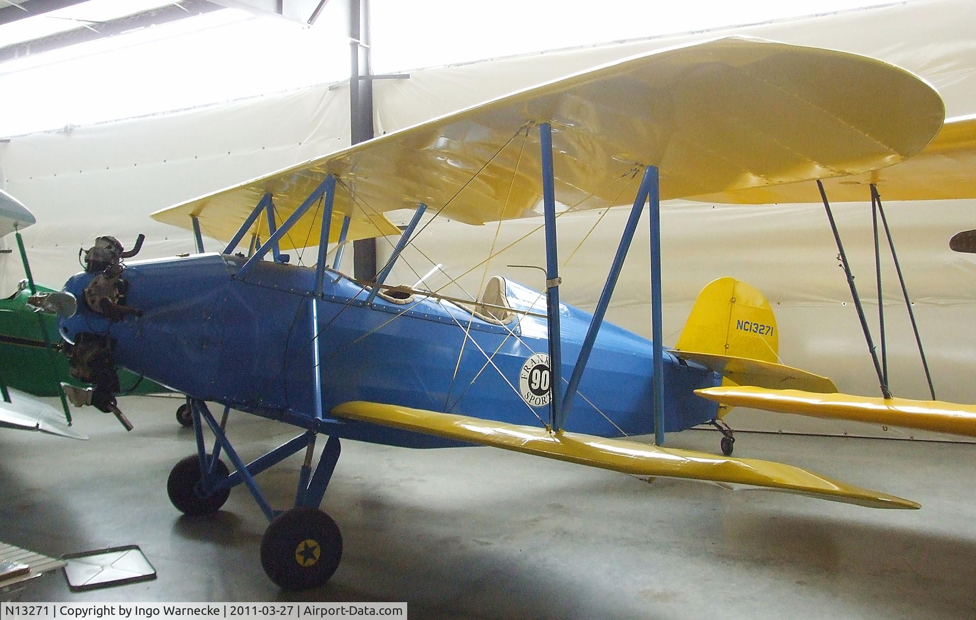 N13271, Franklin 90 C/N 106, Franklin Sport 90 at the Western Antique Aeroplane and Automobile Museum, Hood River OR