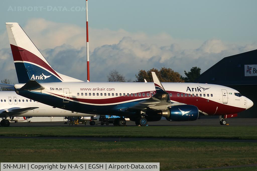 5N-MJH, Boeing 737-7BD C/N 36719/2589, Parked on Eastern Apron