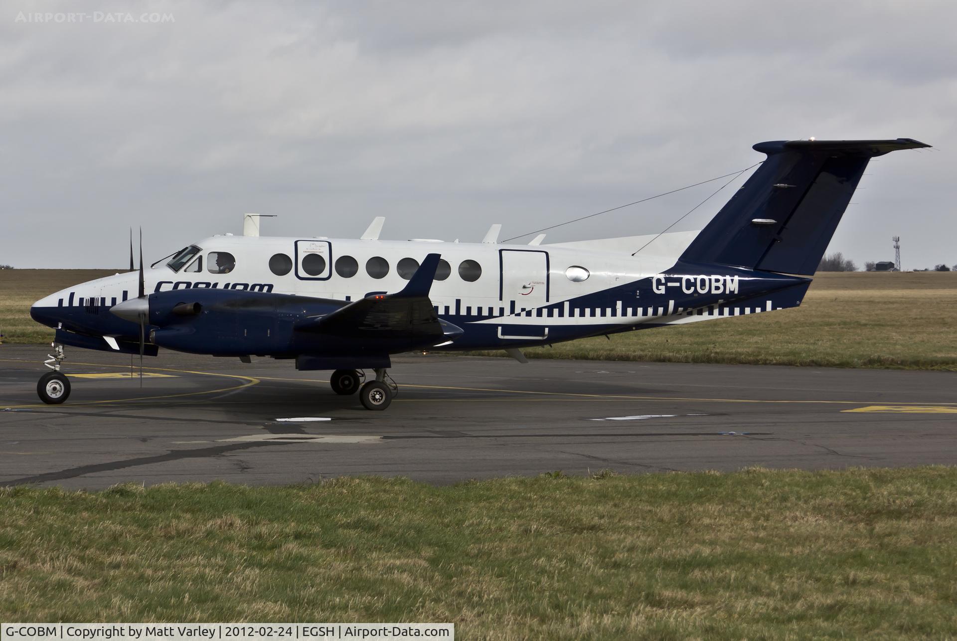 G-COBM, 1994 Beech Super King Air 350 C/N FL-124, Arriving at SaxonAir.