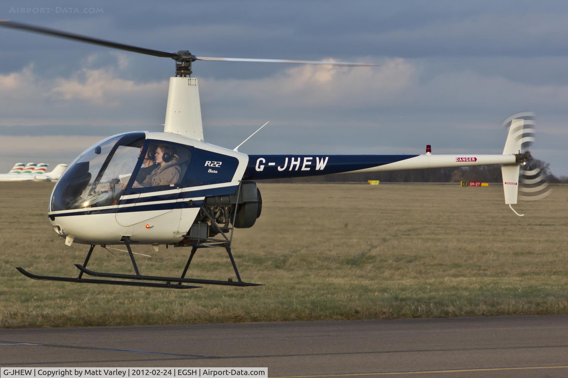 G-JHEW, 1987 Robinson R22 Beta C/N 0672, Taxiing to SaxonAir.