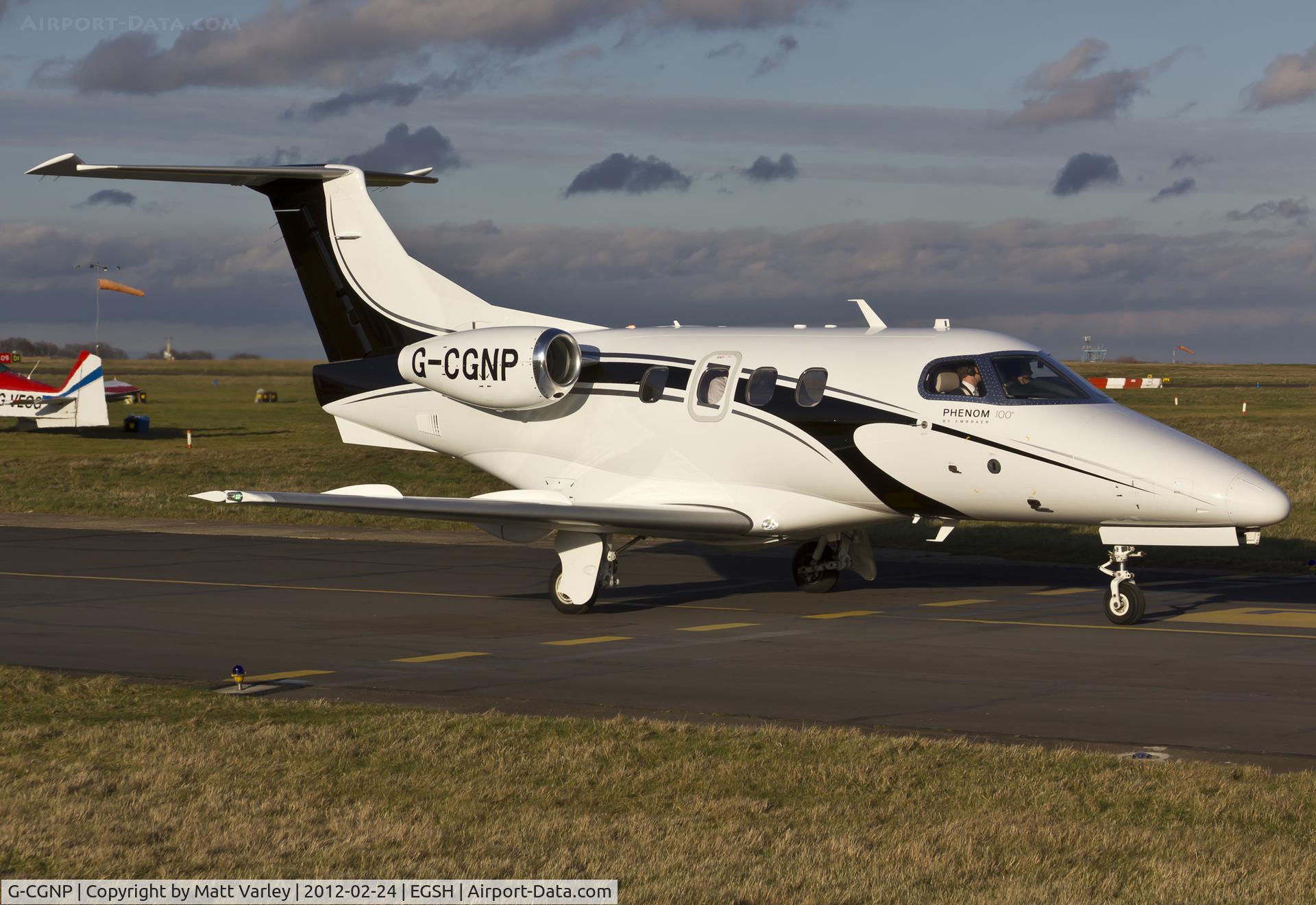 G-CGNP, 2010 Embraer EMB-500 Phenom 100 C/N 50000146, Taxiing to SaxonAir.