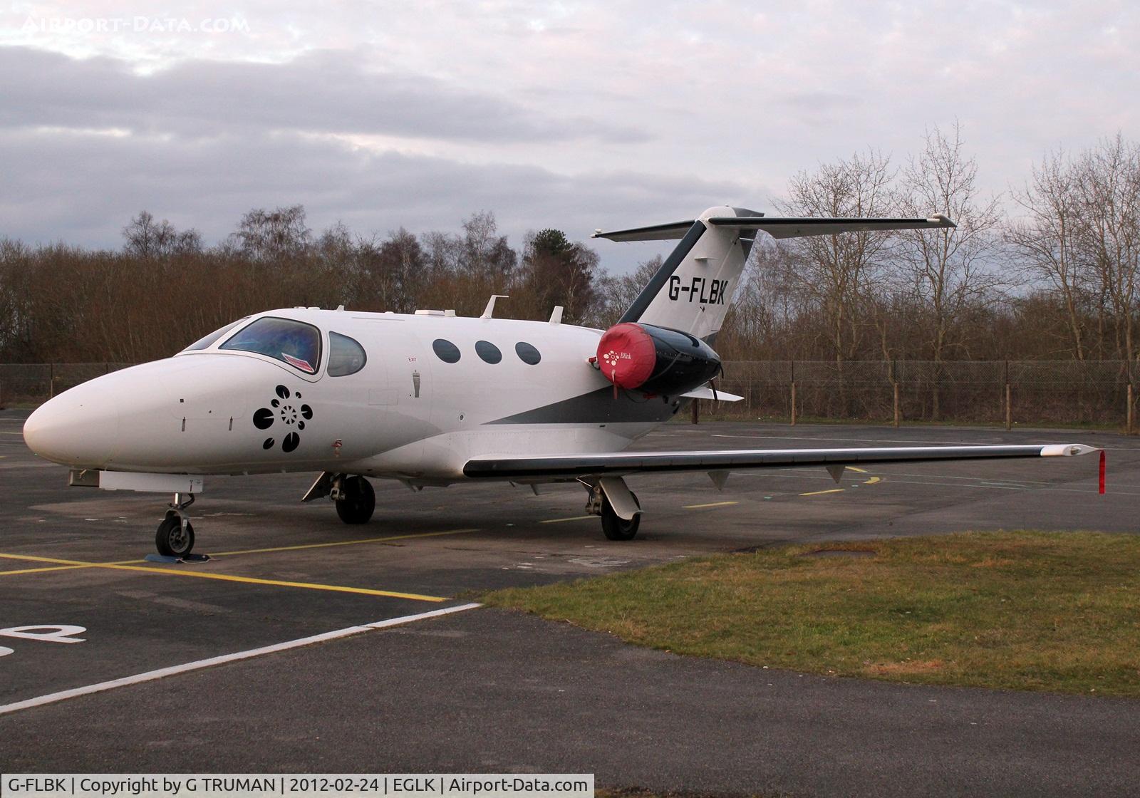G-FLBK, 2008 Cessna 510 Citation Mustang Citation Mustang C/N 510-0068, Parked at Blackbushe as the sun goes down