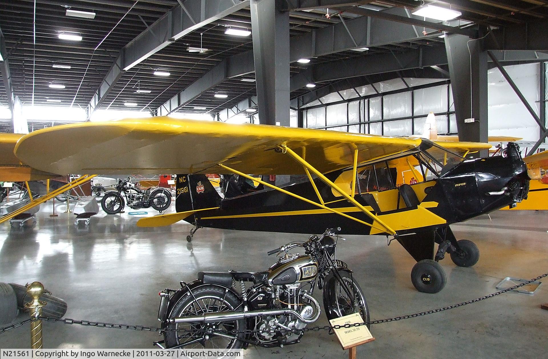 N21561, 1938 Piper J3P C/N 2474, Piper J3P Cub at the Western Antique Aeroplane and Automobile Museum, Hood River OR