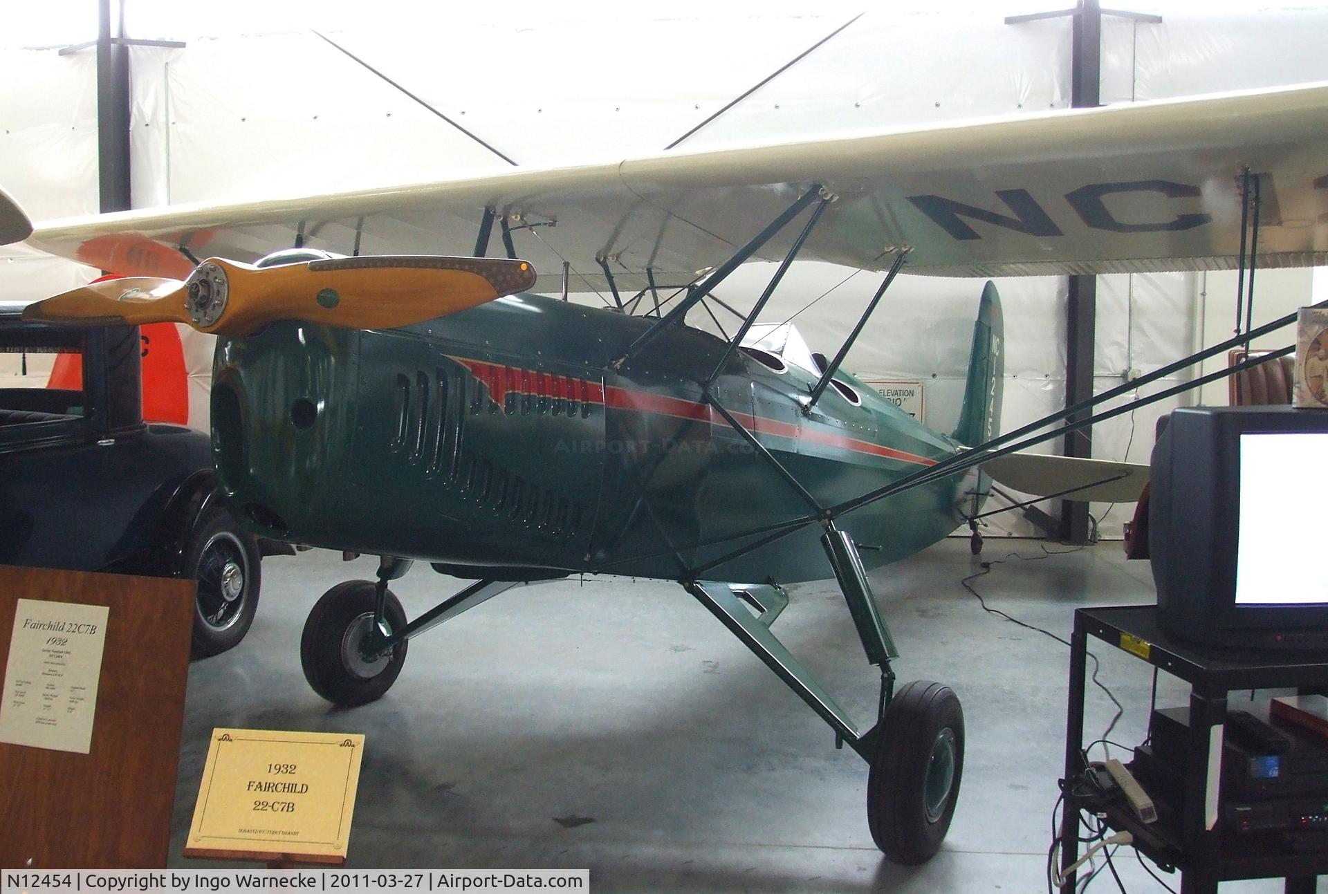 N12454, Fairchild 22 C7B C/N 1503, Fairchild 22 C7B at the Western Antique Aeroplane and Automobile Museum, Hood River OR