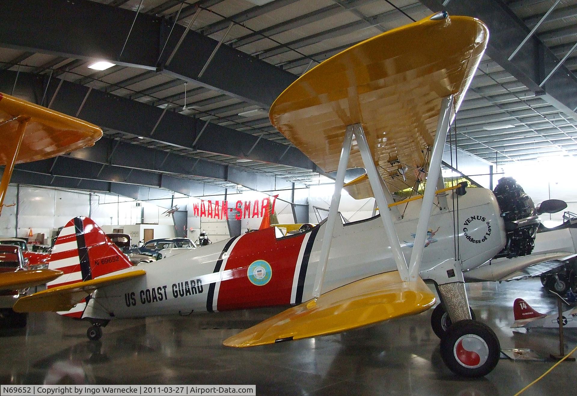N69652, 1943 Boeing B75N1 C/N 75-7628, Stearman (Boeing) B75N1 at the Western Antique Aeroplane and Automobile Museum, Hood River OR