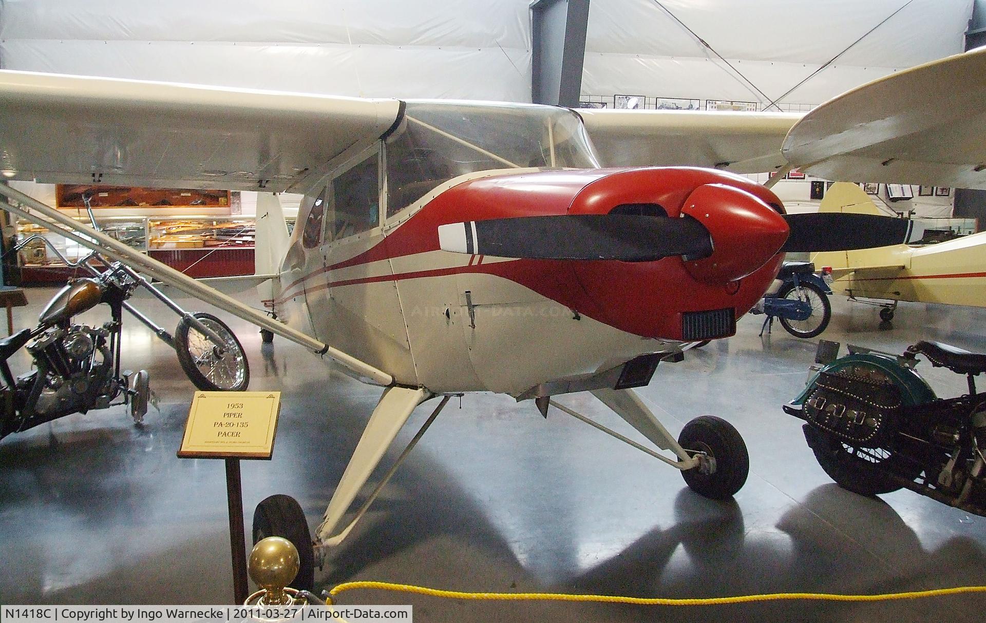 N1418C, 1953 Piper PA-22 C/N 22-1175, Piper PA-22 Tri-Pacer tailwheel conversion at the Western Antique Aeroplane and Automobile Museum, Hood River OR