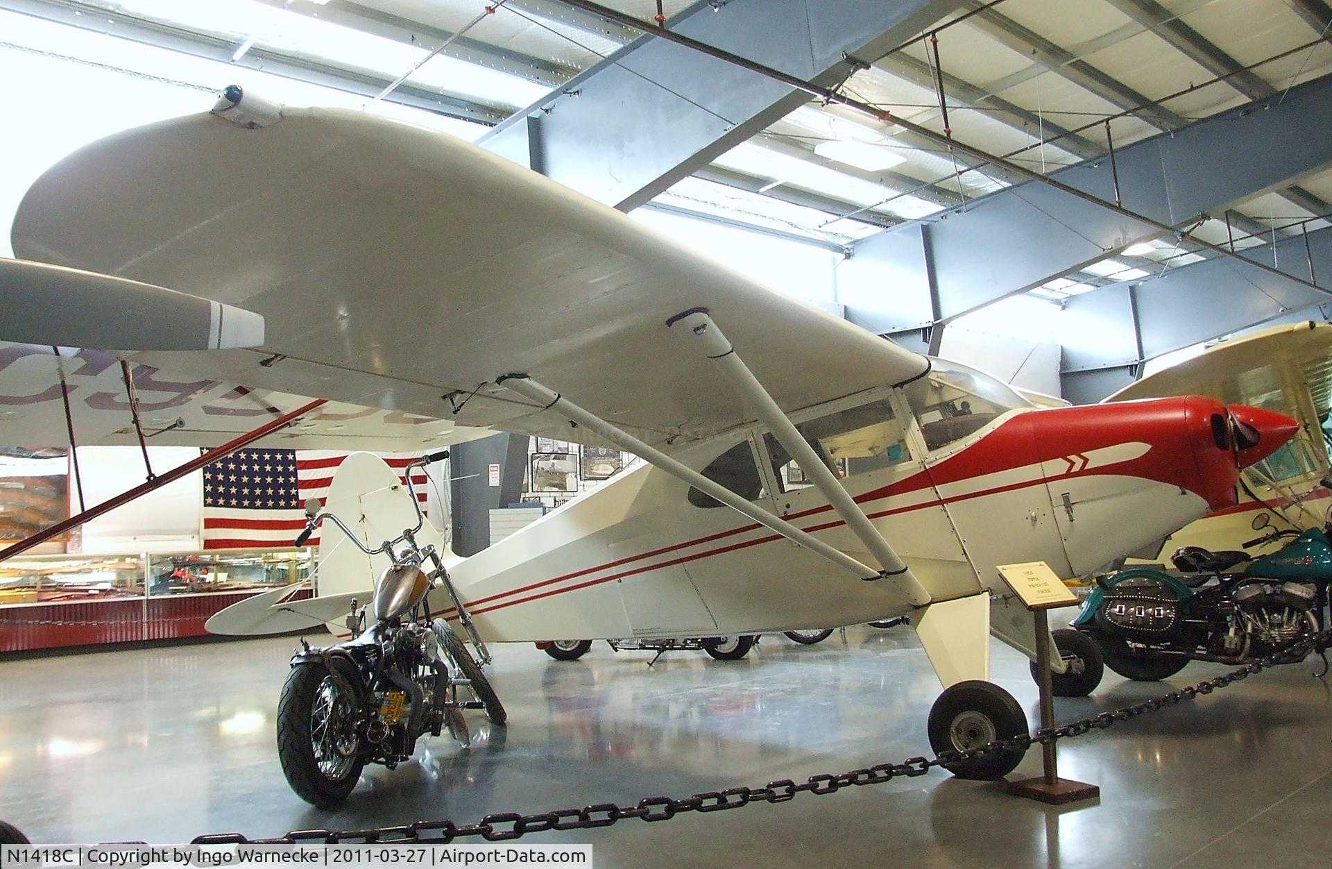 N1418C, 1953 Piper PA-22 C/N 22-1175, Piper PA-22 Tri-Pacer tailwheel conversion at the Western Antique Aeroplane and Automobile Museum, Hood River OR