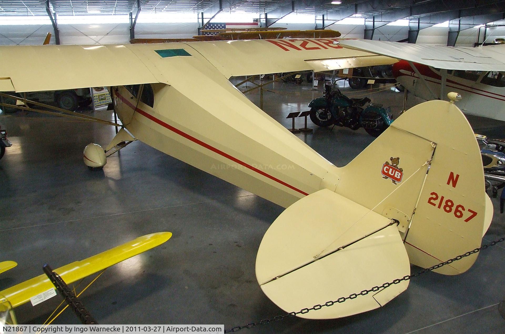 N21867, 1938 Piper J4A C/N 4-410, Piper J4A Cub Coupe at the Western Antique Aeroplane and Automobile Museum, Hood River OR