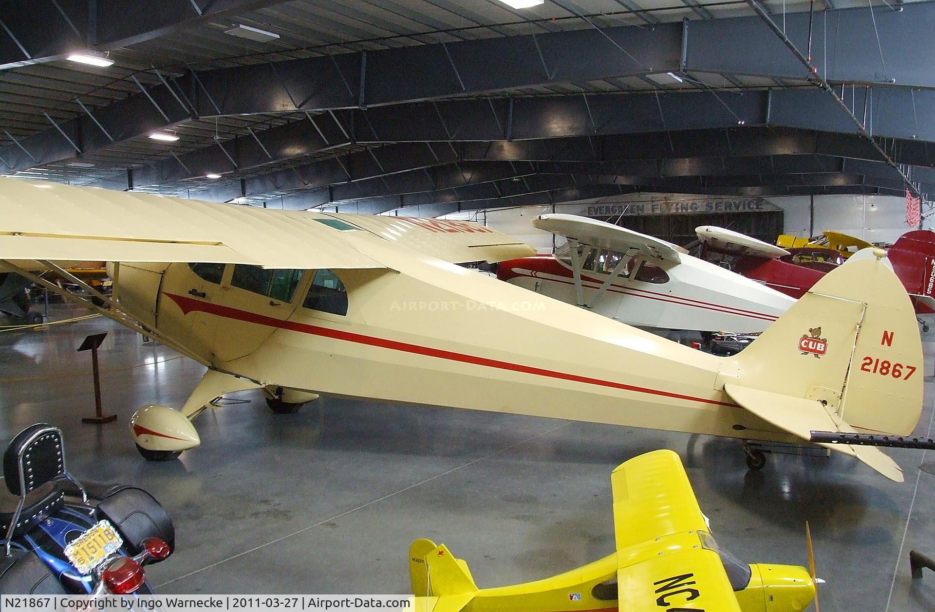 N21867, 1938 Piper J4A C/N 4-410, Piper J4A Cub Coupe at the Western Antique Aeroplane and Automobile Museum, Hood River OR