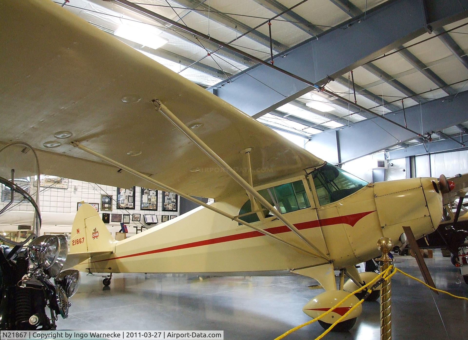 N21867, 1938 Piper J4A C/N 4-410, Piper J4A Cub Coupe at the Western Antique Aeroplane and Automobile Museum, Hood River OR