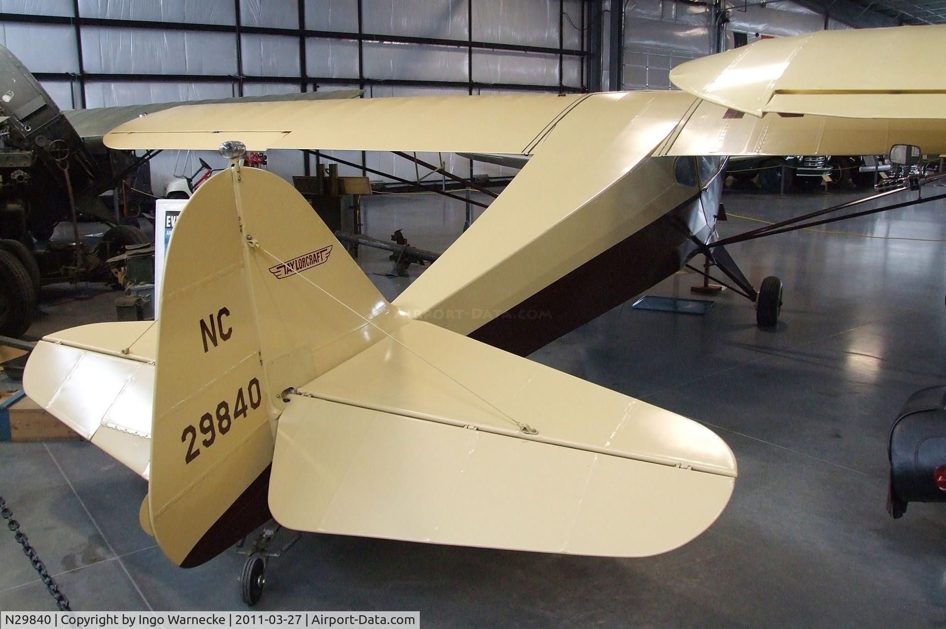 N29840, 1941 Taylorcraft BC12-65 C/N 2691, Taylorcraft BC12-65 at the Western Antique Aeroplane and Automobile Museum, Hood River OR