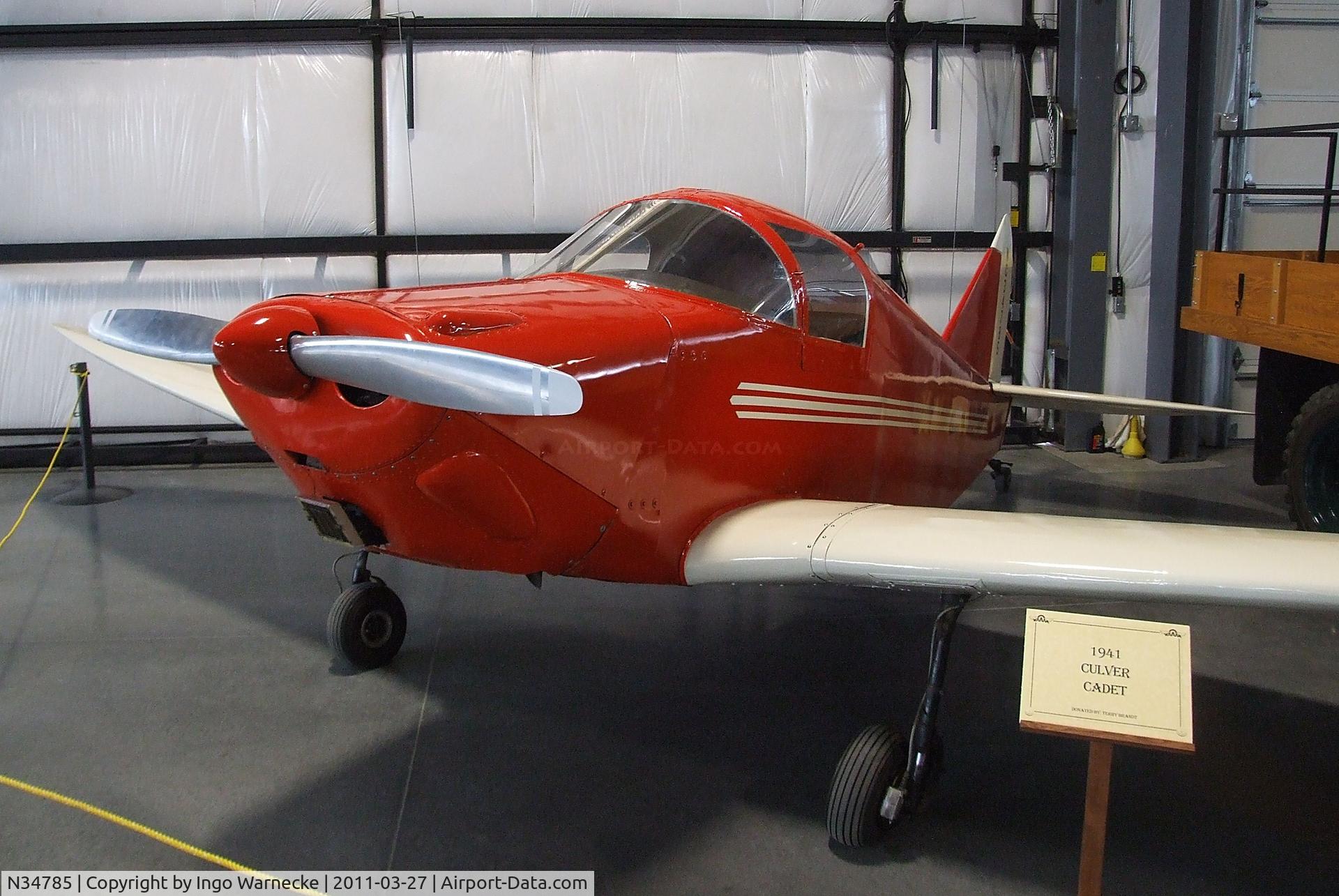 N34785, 1941 Culver LCA C/N 236, Culver LCA Cadet at the Western Antique Aeroplane and Automobile Museum, Hood River OR