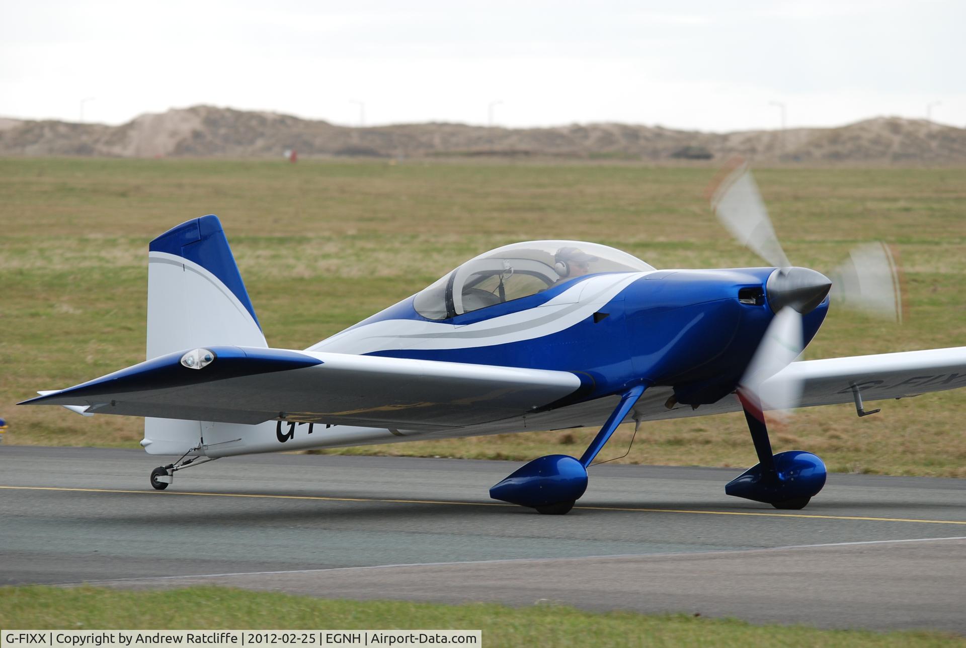 G-FIXX, 2010 Vans RV-7 C/N PFA 323-14225, G-FIXX taxiing in at Blackpool Airport