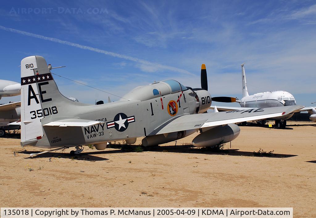135018, Douglas EA-1F Skyraider C/N 10095, Restored by the Pima Air & Space Museum.  Transfered to the National Naval Avaition , NAS Pensacola, FL.  09/2010.