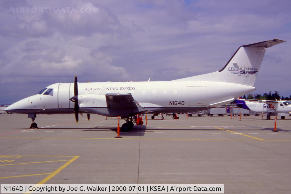 N164D, Embraer EMB-120RT Brasilia C/N 120164, Seen on this remote cargo ramp at SEA was this EMB120 for Alaska Central Express.  Photo