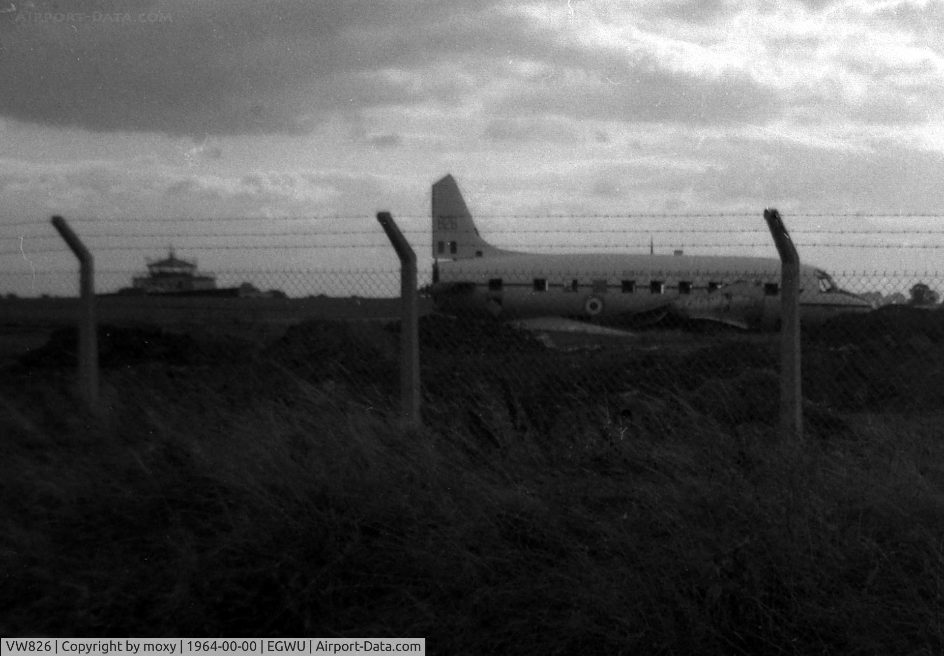 VW826, Vickers Valetta C.1 C/N 387, Moody view of RAF Vickers Valetta C.1 at dusk on the fire practice area at RAF Northolt in 1964.