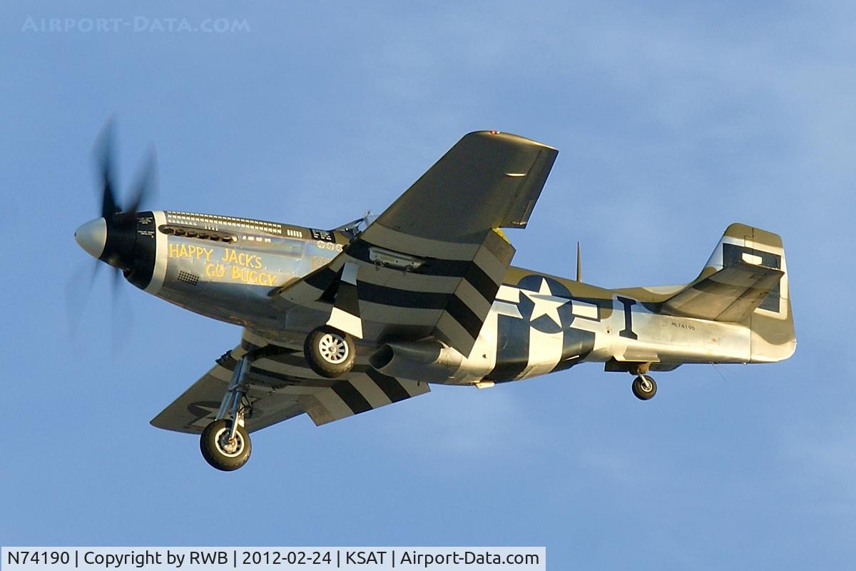 N74190, 1944 North American F-51D Mustang C/N 44-75452, On approach runway 3