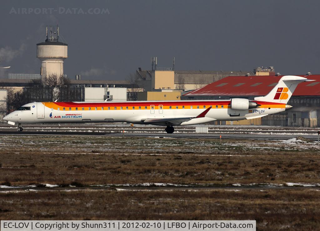 EC-LOV, 2011 Bombardier CRJ-1000ER NG (CL-600-2E25) C/N 19019, Lining up rwy 32R for departure...